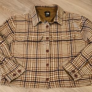 The North Face Brown Plaid Shacket Jacket